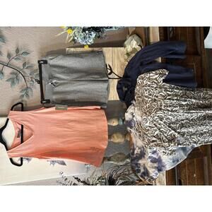 Style & Co. Women's Sleeveless Coral Tank Top and Gray Drawstring Shorts Set